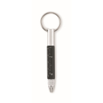 Multifunctionele sleutelhanger met zwarte inktbalpen en gereedschap kleur zwart achtste weergave