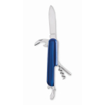 Zakmes van gerecycled aluminium met gekleurde behuizing kleur blauw