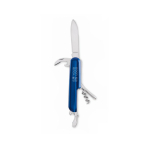 Zakmes van gerecycled aluminium met gekleurde behuizing kleur blauw weergave met bedrukking