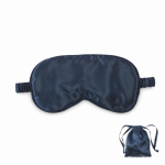 Zacht slaapmasker van polyester met bijpassend afsluitbaar zakje kleur blauw
