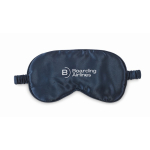 Zacht slaapmasker van polyester met bijpassend afsluitbaar zakje kleur blauw hoofdweergave