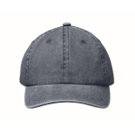 Baseballpet in gewassen katoenstijl met klittenbandsluiting 265 g/m² kleur blauw vierde weergave
