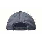 Baseballpet in gewassen katoenstijl met klittenbandsluiting 265 g/m² kleur blauw vijfde weergave