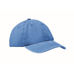 Baseballpet in gewassen katoenstijl met klittenbandsluiting 265 g/m² kleur koningsblauw