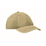 Baseballpet in gewassen katoenstijl met klittenbandsluiting 265 g/m² kleur miliair groen