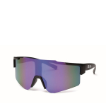 Sportzonnebril met spiegelglazen en UV400-bescherming kleur blauw weergave met bedrukking