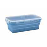 Opvouwbare siliconen lunchbox in kleuren, capaciteit van 1200 ml kleur lichtblauw