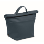 Persoonlijke koeltas met roll-top sluiting en draaggreep kleur blauw
