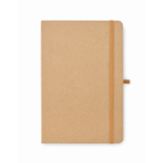 Notitieboek met logo, plaknotities en kaarthouder binnenin A5 kleur beige