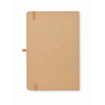 Notitieboek met logo, plaknotities en kaarthouder binnenin A5 kleur beige derde weergave