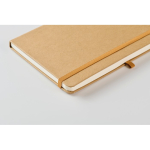Notitieboek met logo, plaknotities en kaarthouder binnenin A5 kleur beige foto bekijken vierde weergave