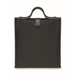 Roll-top koeltas van polyester met handvat en lederen sluiting kleur zwart derde weergave