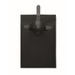 Roll-top koeltas van polyester met handvat en lederen sluiting kleur zwart achtste weergave