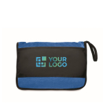 Deken of reiskussen met trolleyband 220 g/m² kleur blauw weergave met bedrukking