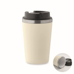 Dubbelwandige beker met keramische binnenlaag 350 ml kleur beige