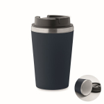 Dubbelwandige beker met keramische binnenlaag 350 ml kleur marineblauw