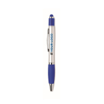 Balpen met antistressfunctie aan de bovenkant, blauwe inkt kleur koningsblauw weergave met bedrukking