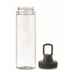 Transparante RPET-fles met deksel en draaggreep 750 ml kleur zwart vijfde weergave