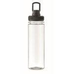 Transparante RPET-fles met deksel en draaggreep 750 ml kleur zwart achtste weergave