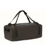 Grote canvas tas met verstelbare en afneembare schouderriem kleur zwart weergave met bedrukking