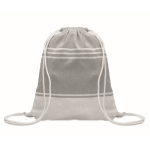 Set met trekkoordrugzak en bijpassende gestreepte pareo 180 g/m² kleur grijs