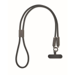 Lanyard voor jouw mobiel met inbegrepen oplaadkabel 60 W kleur zwart