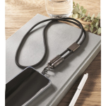 Lanyard voor jouw mobiel met inbegrepen oplaadkabel 60 W kleur zwart sfeervolle weergave