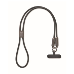 Lanyard voor jouw mobiel met inbegrepen oplaadkabel 60 W kleur zwart weergave met bedrukking