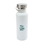 Fles van gerecycled roestvrij staal, ideaal voor water 500ml kleur wit weergave tampondruk
