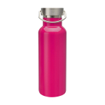 Fles van gerecycled roestvrij staal, ideaal voor water 500ml kleur roze tweede weergave voorkant