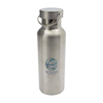 Fles van gerecycled roestvrij staal, ideaal voor water 500ml kleur zilver weergave tampondruk