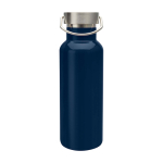 Fles van gerecycled roestvrij staal, ideaal voor water 500ml kleur marineblauw tweede weergave voorkant