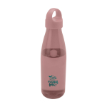Waterfles van gerecycled plastic met draaghengsel 800ml kleur rose paztel weergave tampondruk