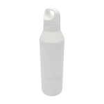 Thermofles van gerecycled roestvrij staal met afneembare beker 600ml kleur wit