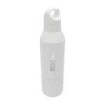 Thermofles van gerecycled roestvrij staal met afneembare beker 600ml kleur wit weergave bedrukking logo 2