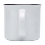 Sublimatie keramische vintage mok met zwarte rand 240ml kleur wit tweede weergave achterkant