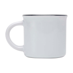 Sublimatie keramische vintage mok met zwarte rand 240ml kleur wit tweede weergave met zijkant