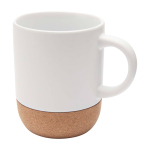 Sublimatie keramische mok met kurkbodem 300ml kleur wit tweede weergave voorkant