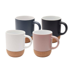 Keramische mok met matte afwerking en kurkbodem 300ml kleur wit tweede weergave meerdere kleuren