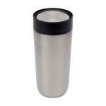 Thermosbeker van roestvrij staal met drukopeningssysteem 350ml kleur zilver tweede weergave voorkant