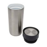 Thermosbeker van roestvrij staal met drukopeningssysteem 350ml kleur zilver tweede weergave