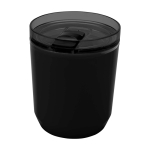 Thermosbeker van gerecycled plastic met eenvoudig ontwerp 180ml kleur zwart tweede weergave voorkant