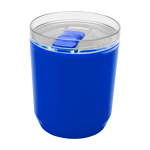 Thermosbeker van gerecycled plastic met eenvoudig ontwerp 180ml kleur blauw tweede weergave voorkant