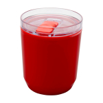 Thermosbeker van gerecycled plastic met eenvoudig ontwerp 180ml kleur rood tweede weergave voorkant