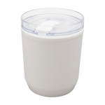 Thermosbeker van gerecycled plastic met eenvoudig ontwerp 180ml kleur wit tweede weergave voorkant