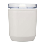 Thermosbeker van gerecycled plastic met eenvoudig ontwerp 180ml kleur wit tweede weergave achterkant