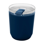 Thermosbeker van gerecycled plastic met eenvoudig ontwerp 180ml kleur marineblauw tweede weergave voorkant