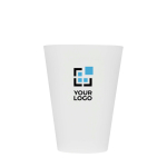 Transparante herbruikbare plastic beker met matte afwerking 300ml met afdrukgebied