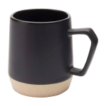 Keramische mok met matte afwerking en ongeglazuurde basis 300ml kleur zwart tweede weergave voorkant