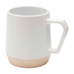 Keramische mok met matte afwerking en ongeglazuurde basis 300ml kleur wit tweede weergave voorkant